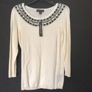 Dana Buchman Embellished Lightweight Sweater M